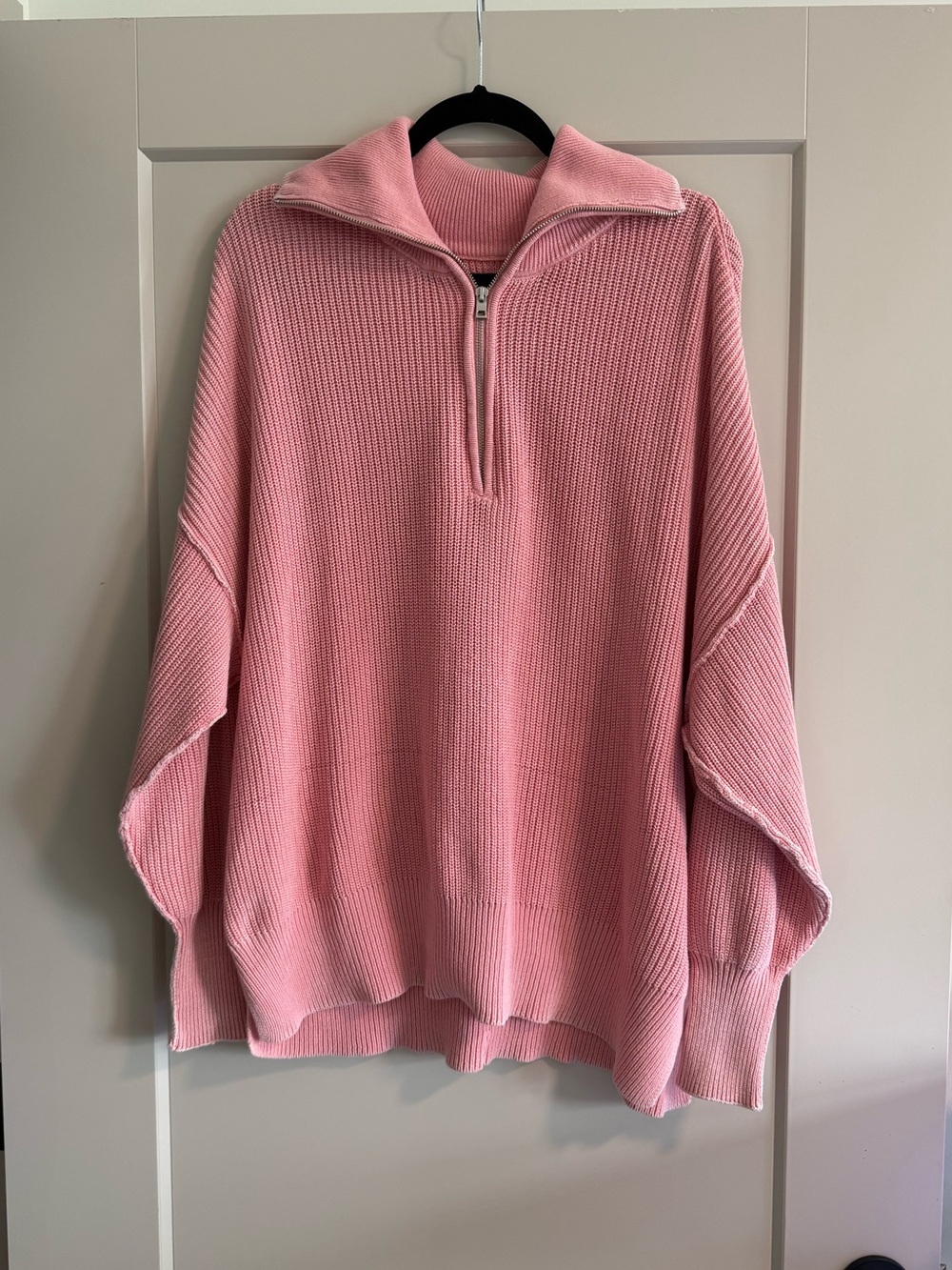 Aerie Beyond Quarter Zip Sweater Pink, size L, EUC! - Picture 2 of 5